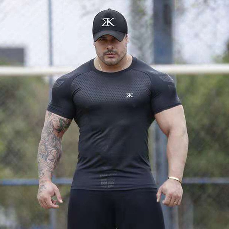 Men Compression Quick Dry Bodybuilding Workout Gym T-shirt