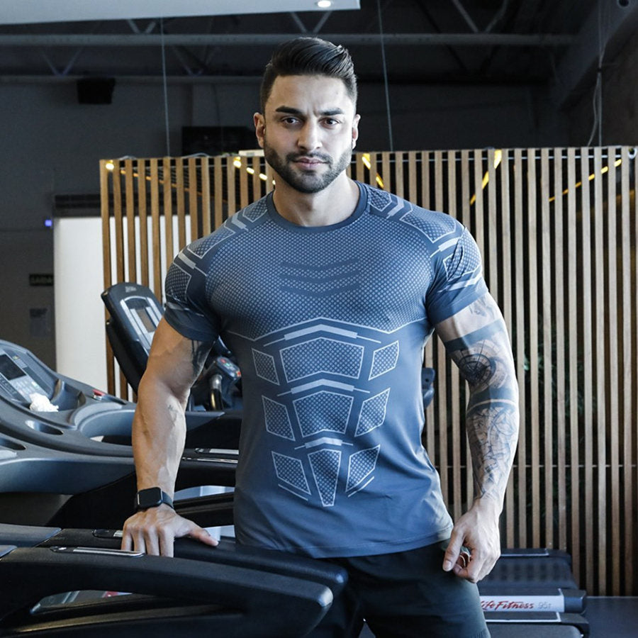 Men Compression Quick Dry Bodybuilding Workout Gym T-shirt