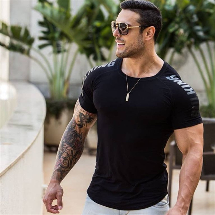 Men Compression Quick Dry Bodybuilding Workout Gym T-shirt