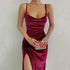 Elegant Women Evening Gown Velvet Dress Sleeveless Off Shoulder Backless