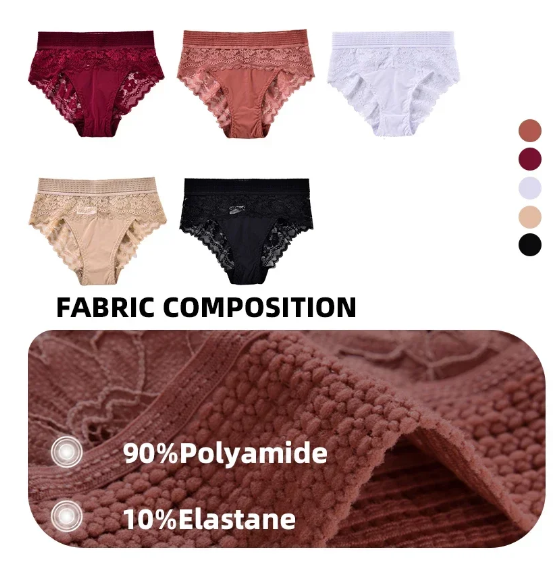 Women's Lingerie Floral Lace Panties Seamless High-waist Underwear