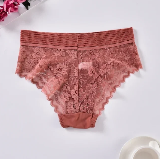 Women's Lingerie Floral Lace Panties Seamless High-waist Underwear