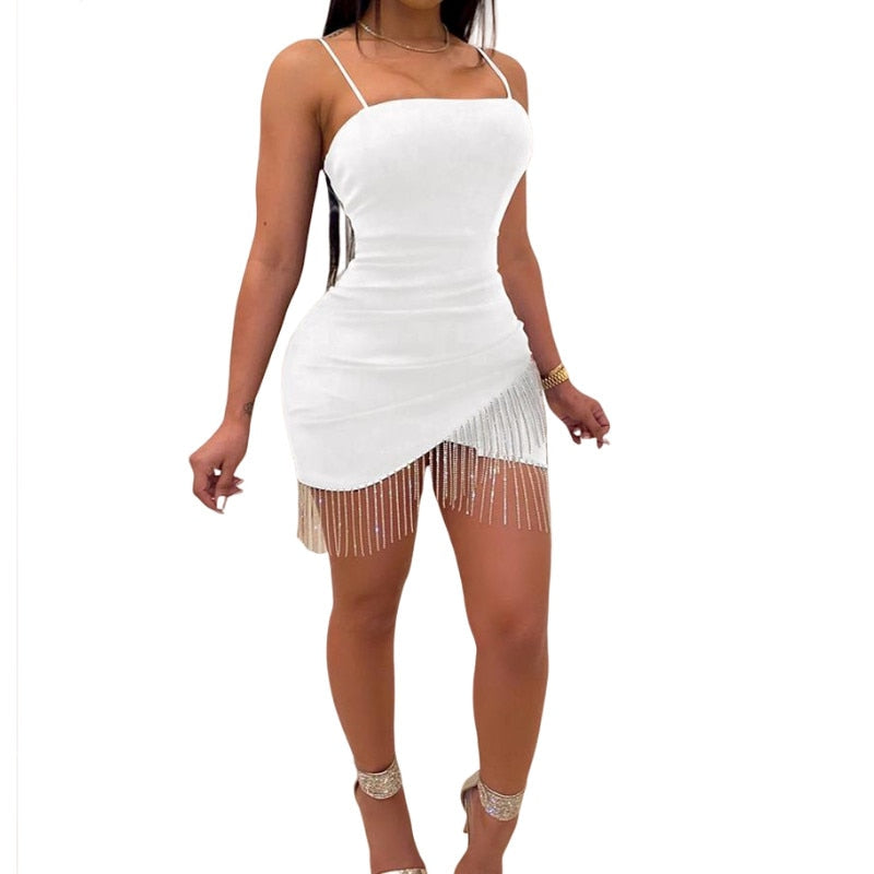 Sexy Spaghetti Strap Slim Evening Party Mini Dress