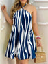 Tropical Print Backless Casual Women Strapless Summer Dress