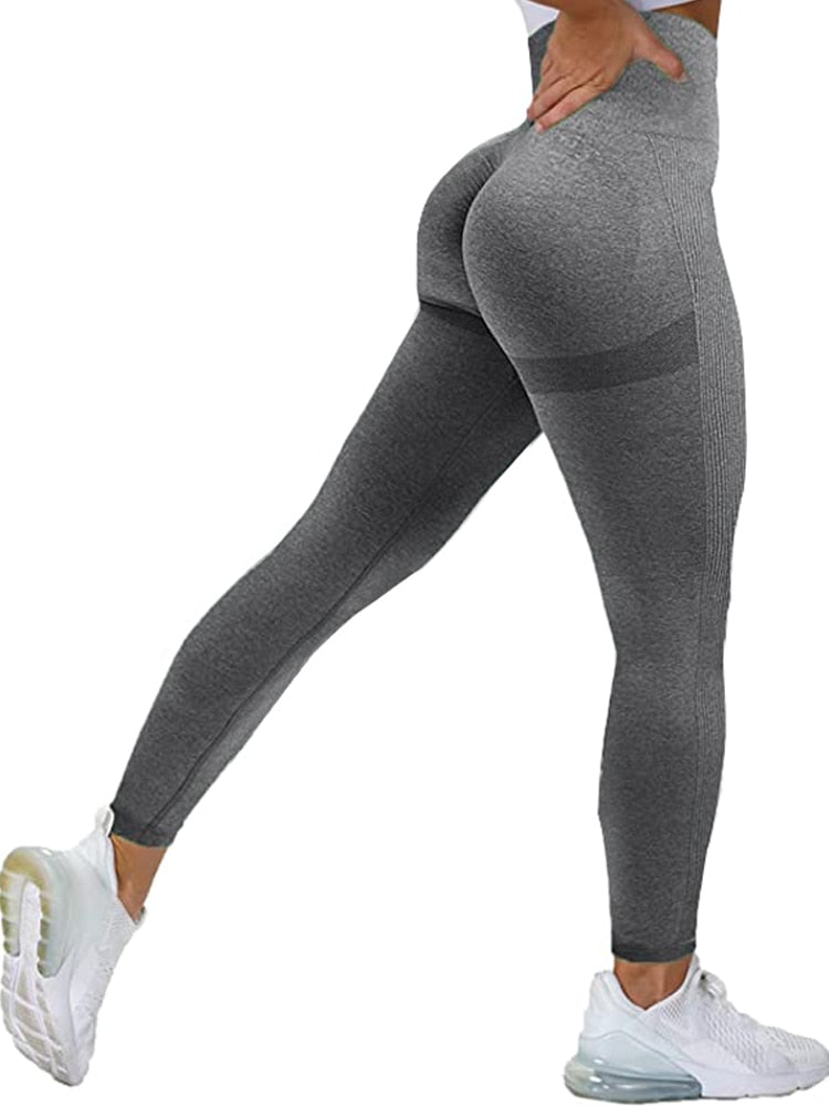 Leggings de entrenamiento sin costuras para mujer Cintura alta Push Up Ladies Sexy Gym Legging