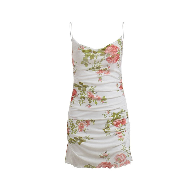 Women Sling Dress Vintage Floral